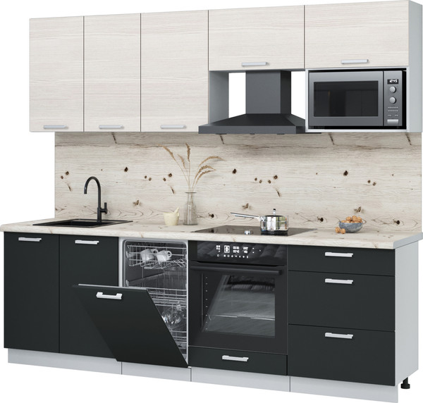 Кухонный гарнитур Интерлиния Мила Лайт 2.45-ПМ4  - фото