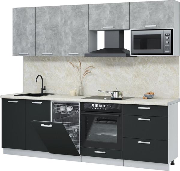 Кухонный гарнитур Интерлиния Мила Лайт 2.45-ПМ4  - фото