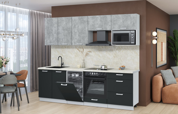 Кухонный гарнитур Интерлиния Мила Лайт 2.45-ПМ4 