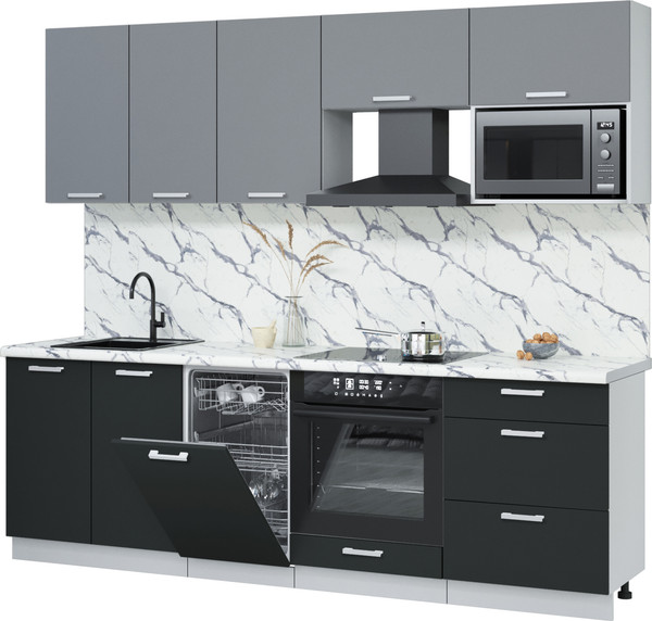 Кухонный гарнитур Интерлиния Мила Лайт 2.45-ПМ4  - фото