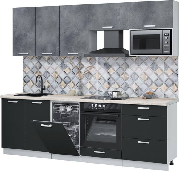 Кухонный гарнитур Интерлиния Мила Лайт 2.45-ПМ4  - фото