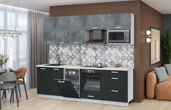 Кухонный гарнитур Интерлиния Мила Лайт 2.45-ПМ4 