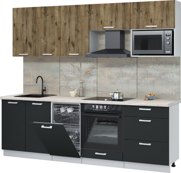 Кухонный гарнитур Интерлиния Мила Лайт 2.45-ПМ4  - фото