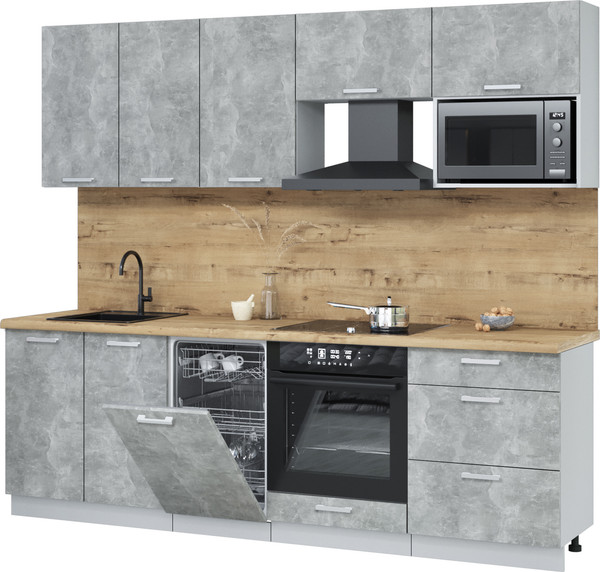 Кухонный гарнитур Интерлиния Мила Лайт 2.45-ПМ4  - фото