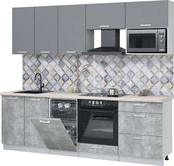 Кухонный гарнитур Интерлиния Мила Лайт 2.45-ПМ4  - фото