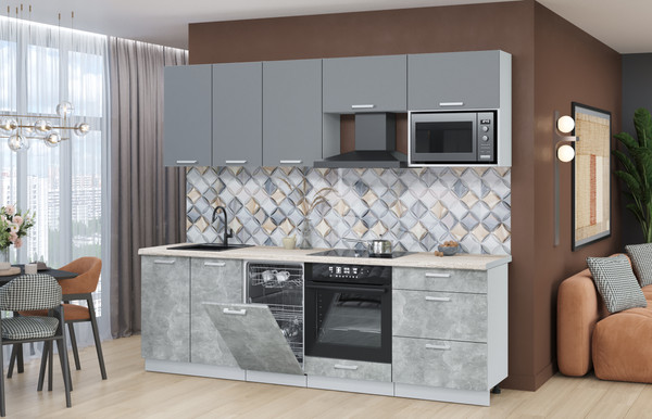 Кухонный гарнитур Интерлиния Мила Лайт 2.45-ПМ4 