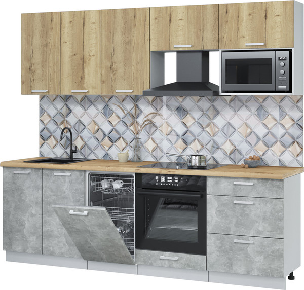 Кухонный гарнитур Интерлиния Мила Лайт 2.45-ПМ4  - фото