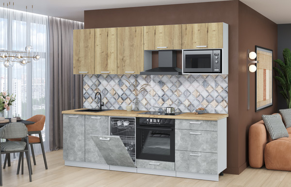 Кухонный гарнитур Интерлиния Мила Лайт 2.45-ПМ4 