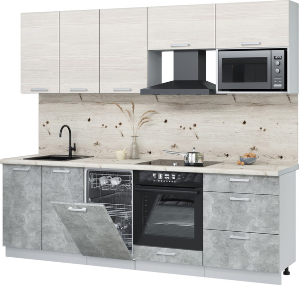 Кухонный гарнитур Интерлиния Мила Лайт 2.45-ПМ4  - фото