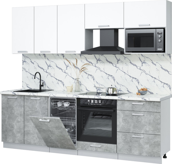 Кухонный гарнитур Интерлиния Мила Лайт 2.45-ПМ4  - фото