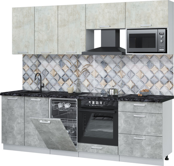 Кухонный гарнитур Интерлиния Мила Лайт 2.45-ПМ4  - фото