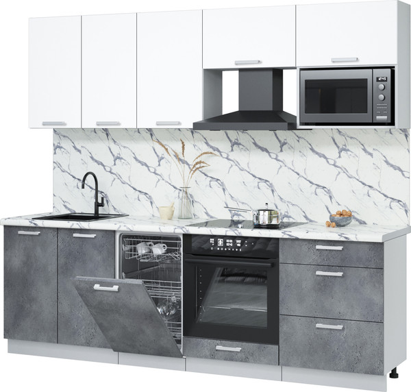 Кухонный гарнитур Интерлиния Мила Лайт 2.45-ПМ4  - фото