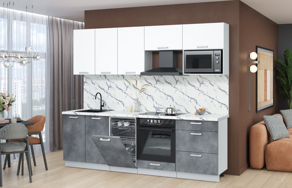 Кухонный гарнитур Интерлиния Мила Лайт 2.45-ПМ4 