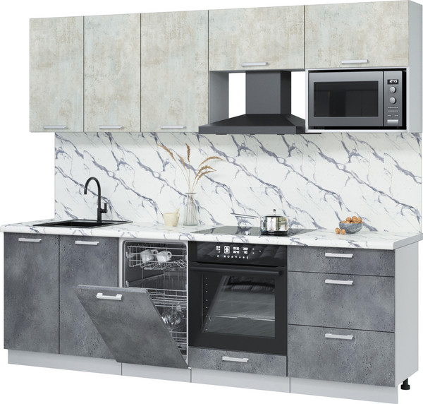 Кухонный гарнитур Интерлиния Мила Лайт 2.45-ПМ4  - фото