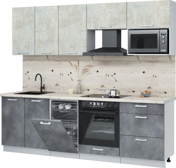 Кухонный гарнитур Интерлиния Мила Лайт 2.45-ПМ4 - фото