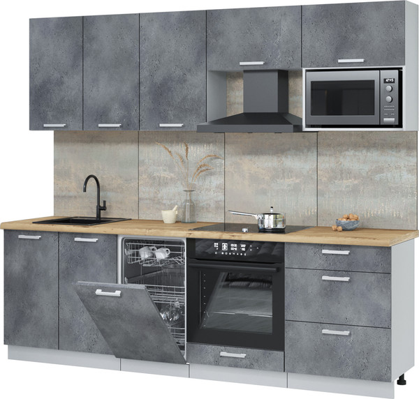 Кухонный гарнитур Интерлиния Мила Лайт 2.45-ПМ4  - фото