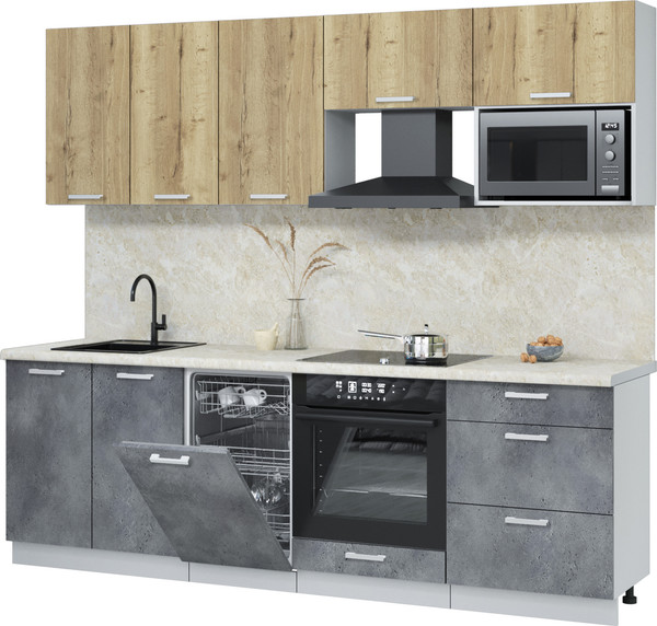 Кухонный гарнитур Интерлиния Мила Лайт 2.45-ПМ4  - фото