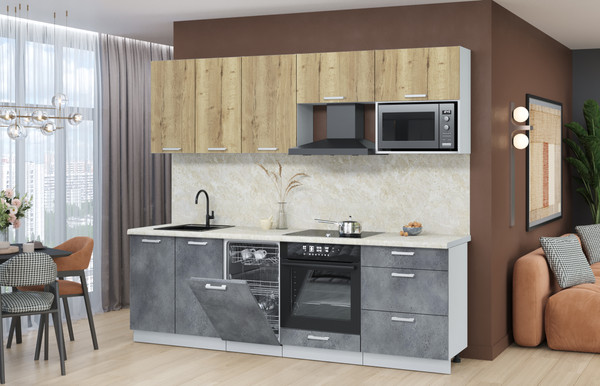 Кухонный гарнитур Интерлиния Мила Лайт 2.45-ПМ4 