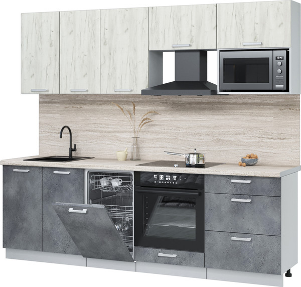 Кухонный гарнитур Интерлиния Мила Лайт 2.45-ПМ4  - фото