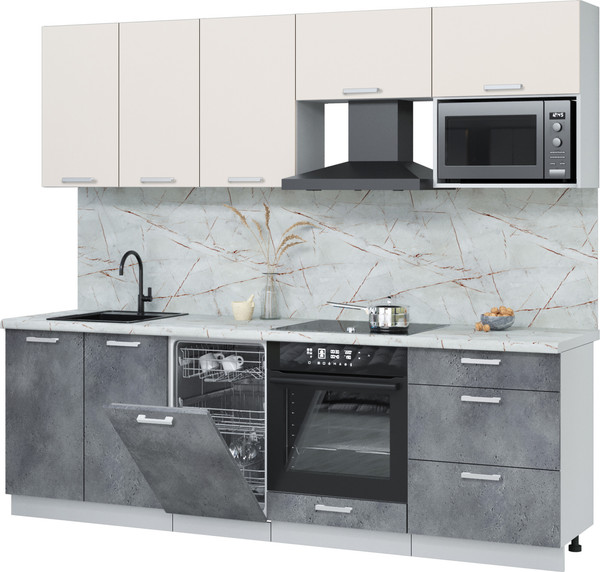 Кухонный гарнитур Интерлиния Мила Лайт 2.45-ПМ4  - фото