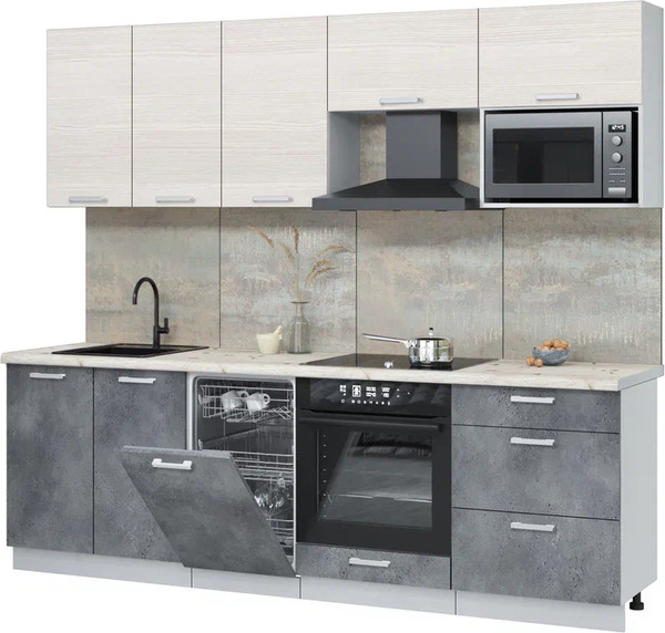 Кухонный гарнитур Интерлиния Мила Лайт 2.45-ПМ4  - фото