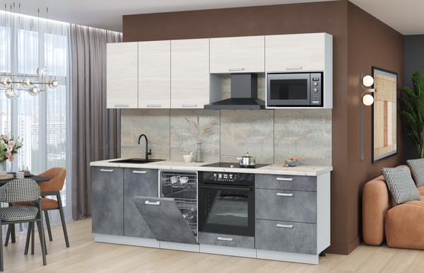 Кухонный гарнитур Интерлиния Мила Лайт 2.45-ПМ4 