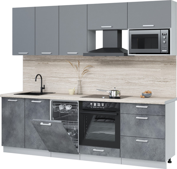 Кухонный гарнитур Интерлиния Мила Лайт 2.45-ПМ4  - фото