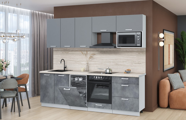 Кухонный гарнитур Интерлиния Мила Лайт 2.45-ПМ4 