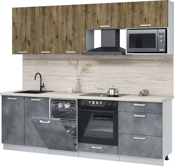 Кухонный гарнитур Интерлиния Мила Лайт 2.45-ПМ4  - фото