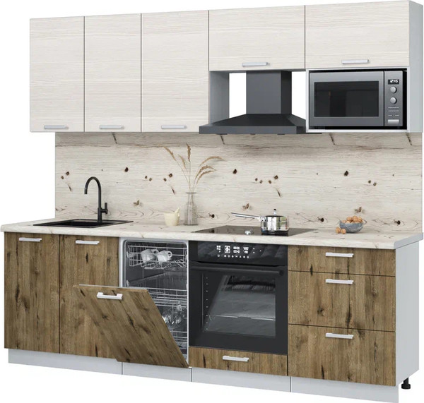 Кухонный гарнитур Интерлиния Мила Лайт 2.45-ПМ4  - фото