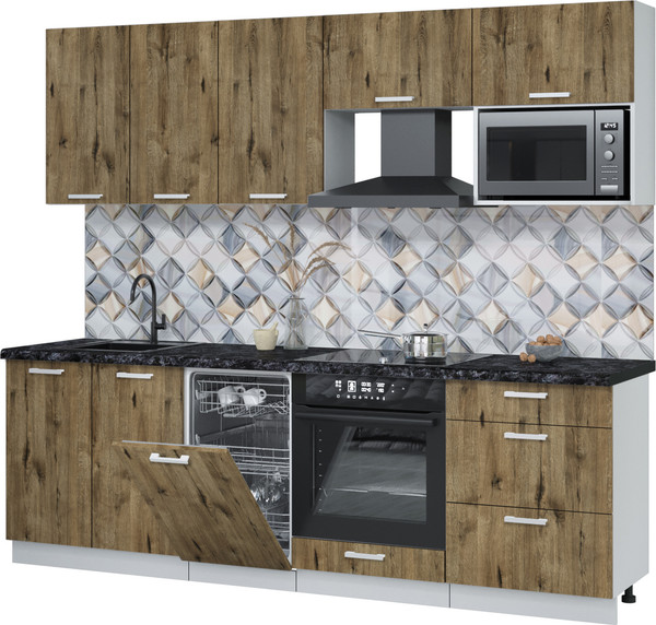 Кухонный гарнитур Интерлиния Мила Лайт 2.45-ПМ4  - фото