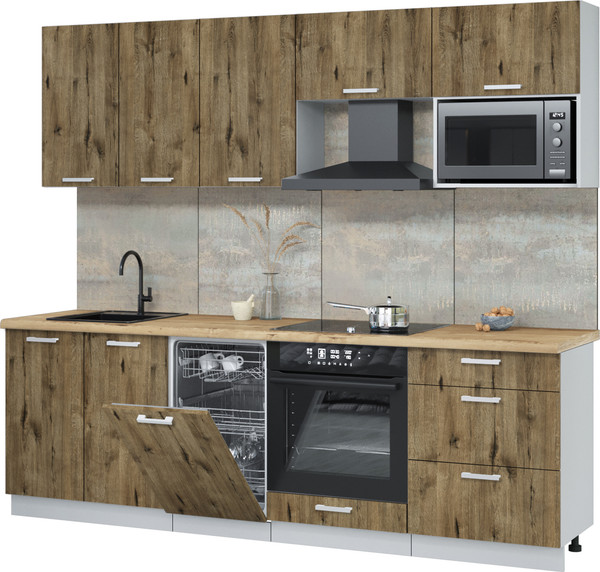 Кухонный гарнитур Интерлиния Мила Лайт 2.45-ПМ4  - фото