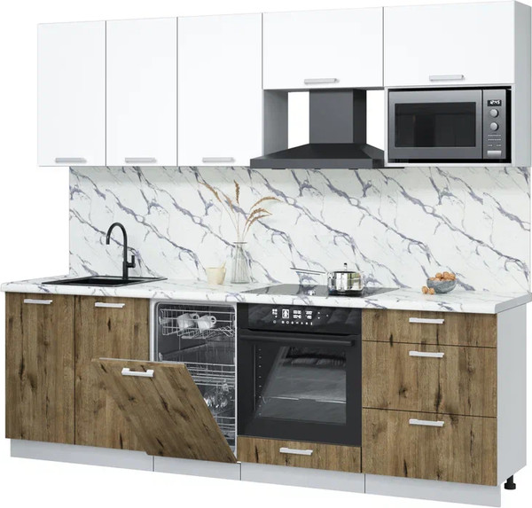 Кухонный гарнитур Интерлиния Мила Лайт 2.45-ПМ4  - фото