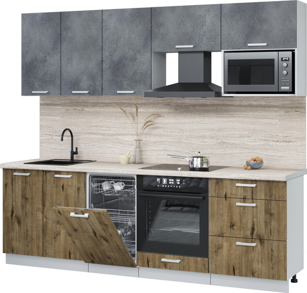 Кухонный гарнитур Интерлиния Мила Лайт 2.45-ПМ4  - фото