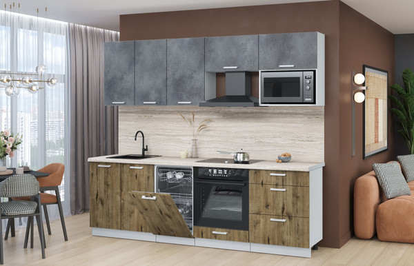 Кухонный гарнитур Интерлиния Мила Лайт 2.45-ПМ4 