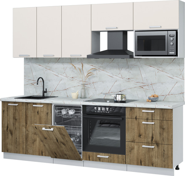 Кухонный гарнитур Интерлиния Мила Лайт 2.45-ПМ4  - фото