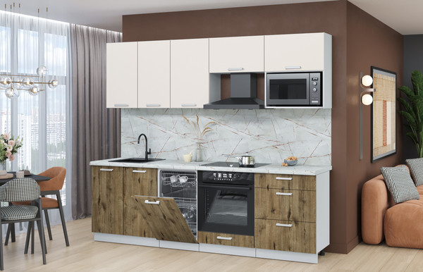 Кухонный гарнитур Интерлиния Мила Лайт 2.45-ПМ4 