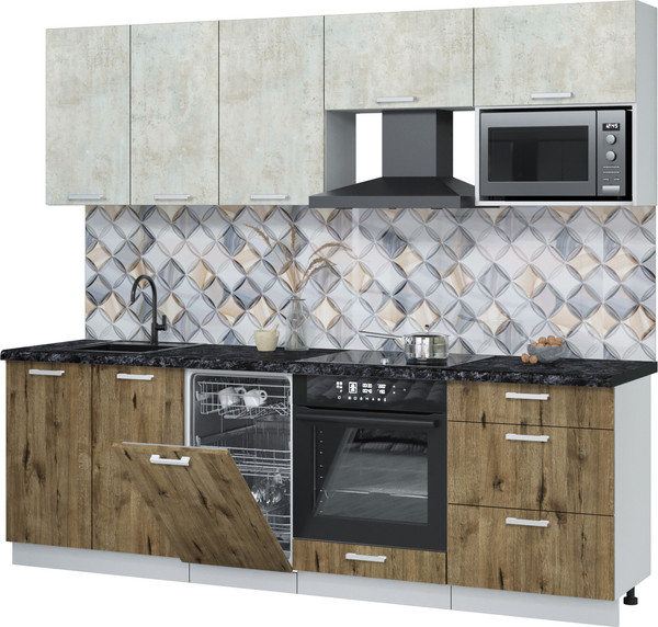 Кухонный гарнитур Интерлиния Мила Лайт 2.45-ПМ4  - фото