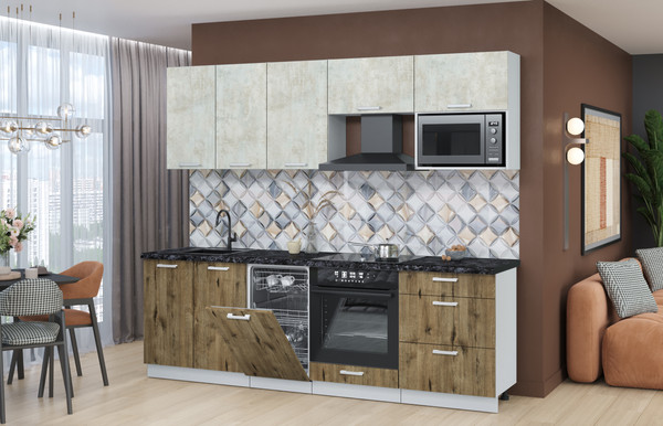 Кухонный гарнитур Интерлиния Мила Лайт 2.45-ПМ4 