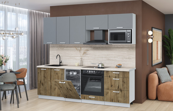 Кухонный гарнитур Интерлиния Мила Лайт 2.45-ПМ4 