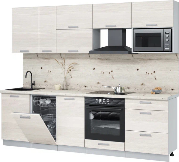 Кухонный гарнитур Интерлиния Мила Лайт 2.6-ПМ4  - фото