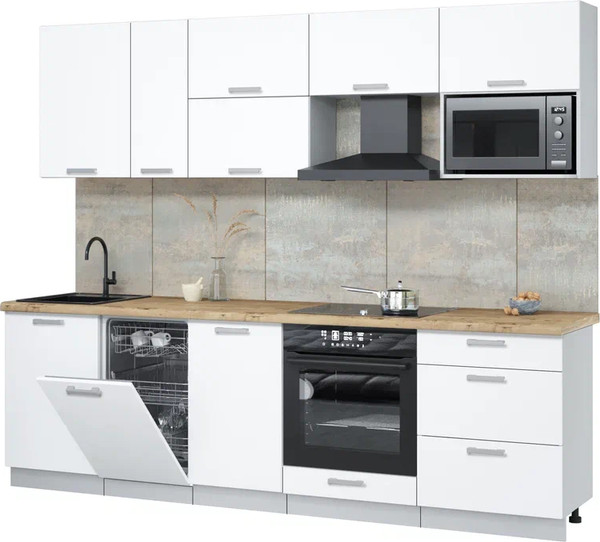 Кухонный гарнитур Интерлиния Мила Лайт 2.6-ПМ4  - фото