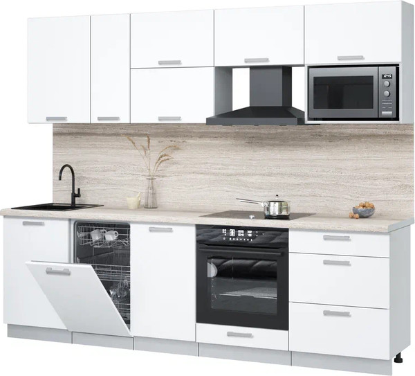 Кухонный гарнитур Интерлиния Мила Лайт 2.6-ПМ4  - фото