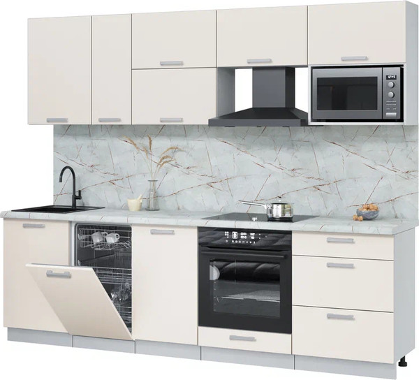 Кухонный гарнитур Интерлиния Мила Лайт 2.6-ПМ4 - фото