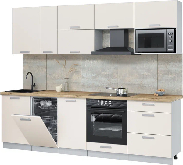 Кухонный гарнитур Интерлиния Мила Лайт 2.6-ПМ4  - фото