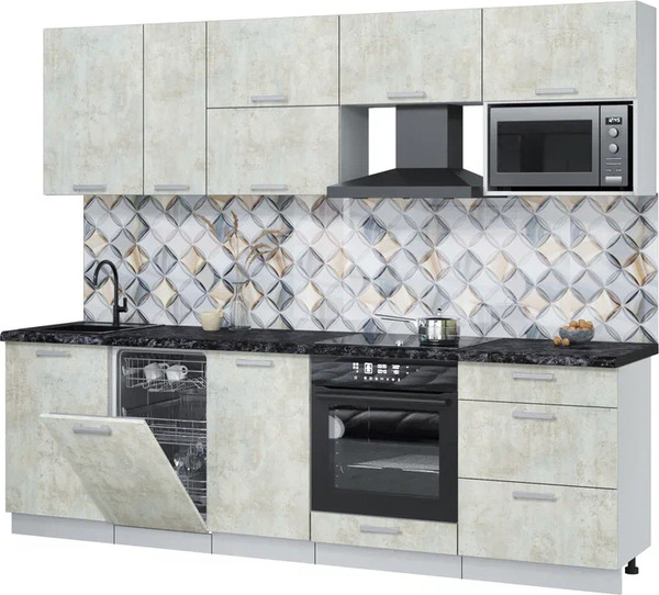 Кухонный гарнитур Интерлиния Мила Лайт 2.6-ПМ4  - фото