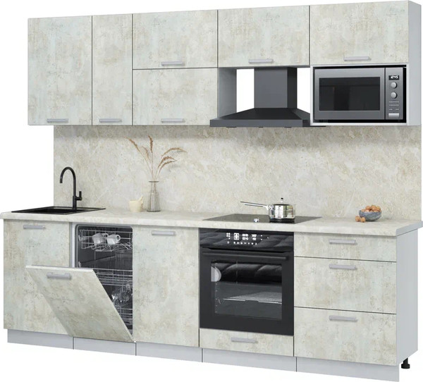 Кухонный гарнитур Интерлиния Мила Лайт 2.6-ПМ4 - фото