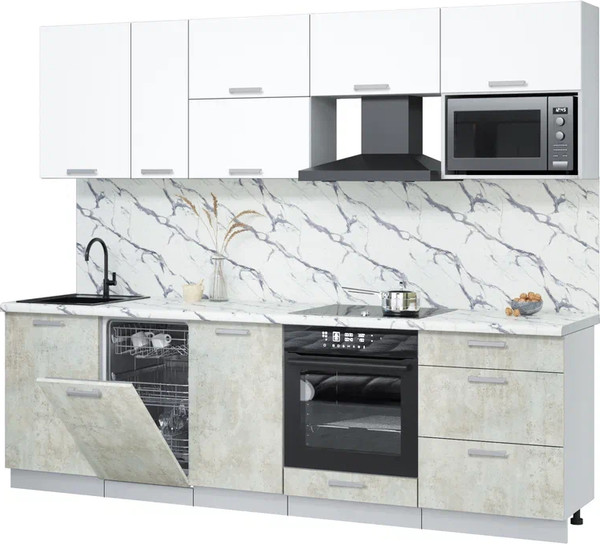 Кухонный гарнитур Интерлиния Мила Лайт 2.6-ПМ4  - фото