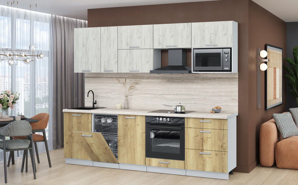 Кухонный гарнитур Интерлиния Мила Лайт 2.6-ПМ4 