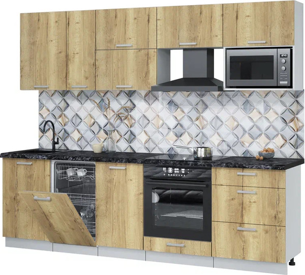 Кухонный гарнитур Интерлиния Мила Лайт 2.6-ПМ4  - фото